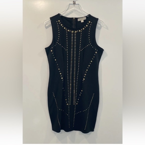 Nicki Minaj Black Gold Stud Embellished Bodycon Dress Womens Size XL (367)‎ - Picture 1 of 5